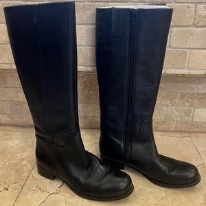 9 West Women’s black leather boots, Size 7
